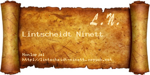 Lintscheidt Ninett névjegykártya